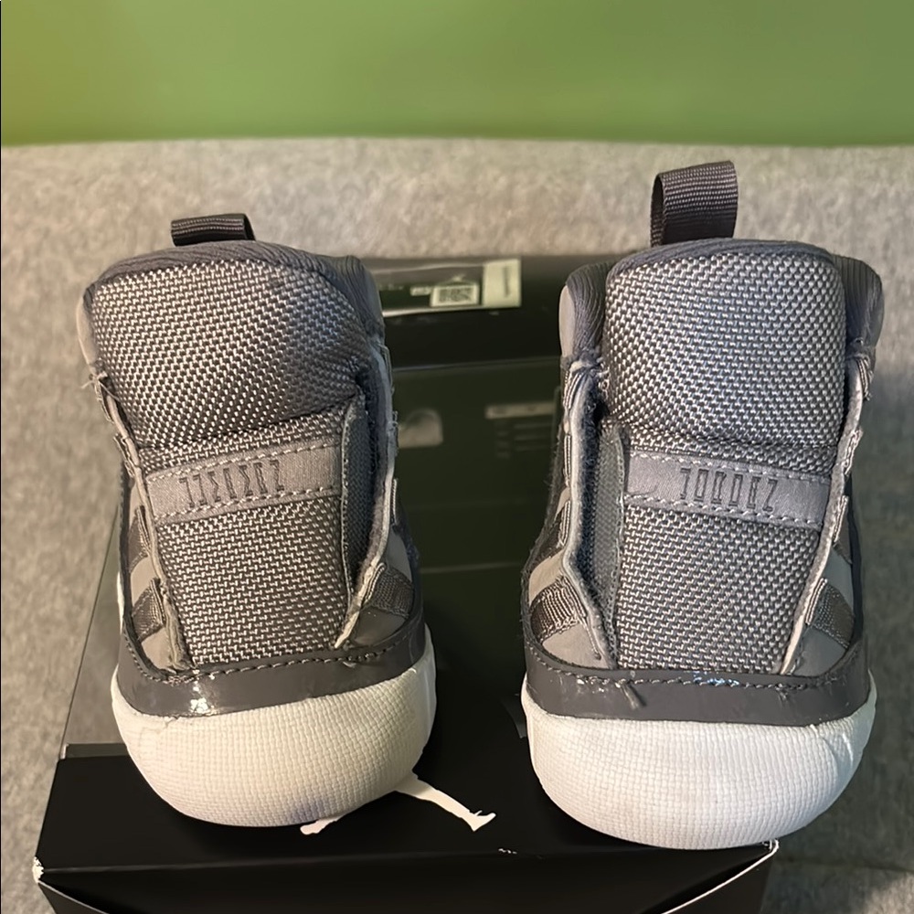 Jordan Kids Gray and White Sneakers